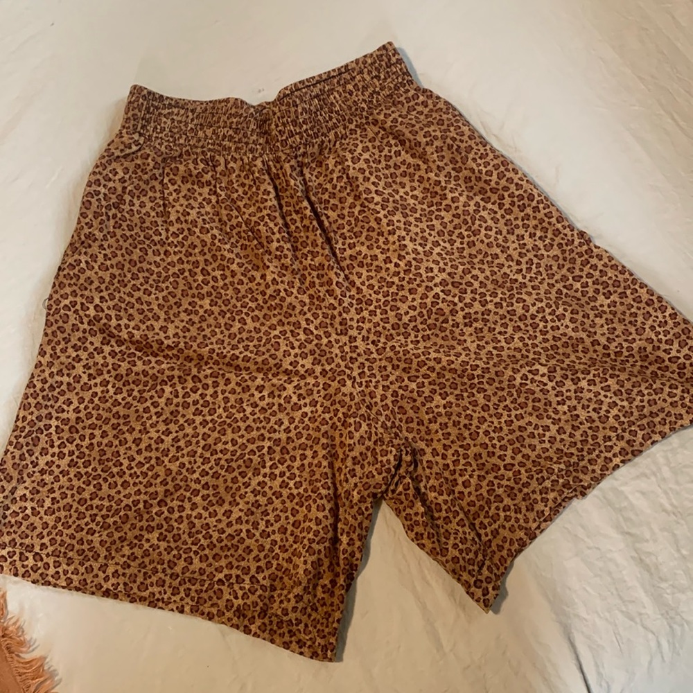 Vintage Longline Cheetah Print Elastic Waist Shorts